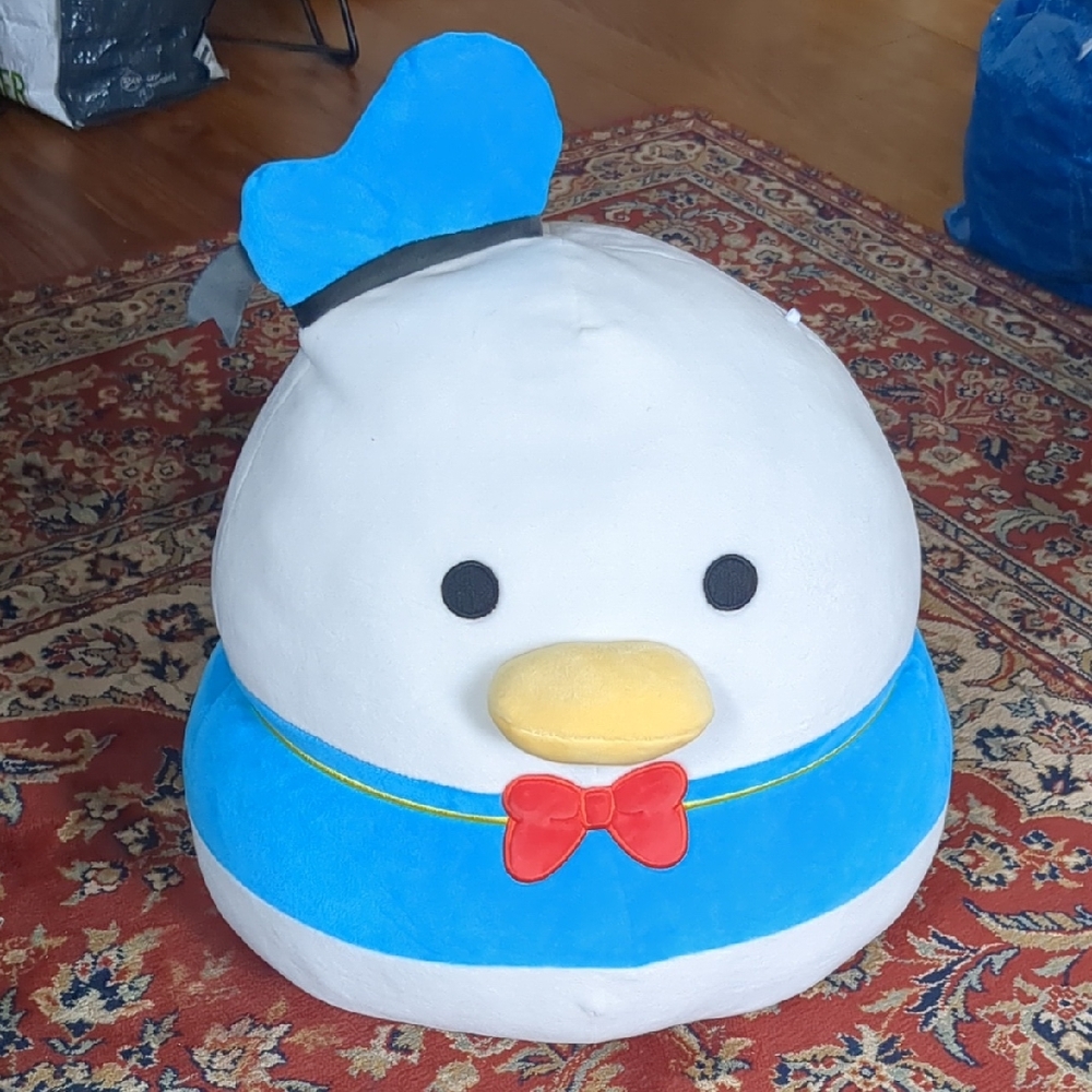 Disney Donald Duck Squishmellow Blue and White Plush with Hat and Bow Tie